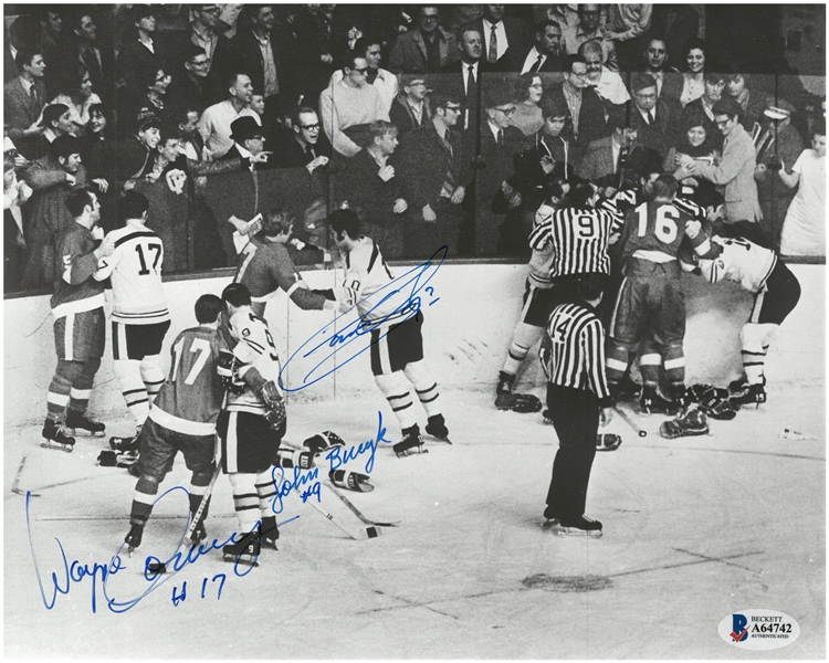Bucyk/Connelly/Unger Autographed Fight 8x10