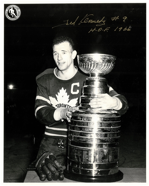 Ted Kennedy Autographed 8x10 Cup Photo w/ HOF