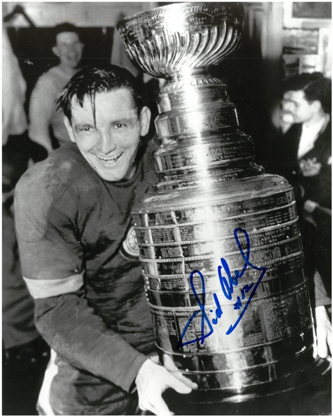 Sid Abel Autographed 8x10 Photo with the Cup