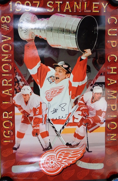 Igor Larionov Autographed 1997 Stanley Cup 24x36 Poster