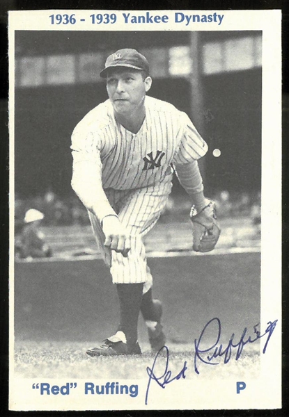 Red Ruffing Autographed 3x4" Photo Card