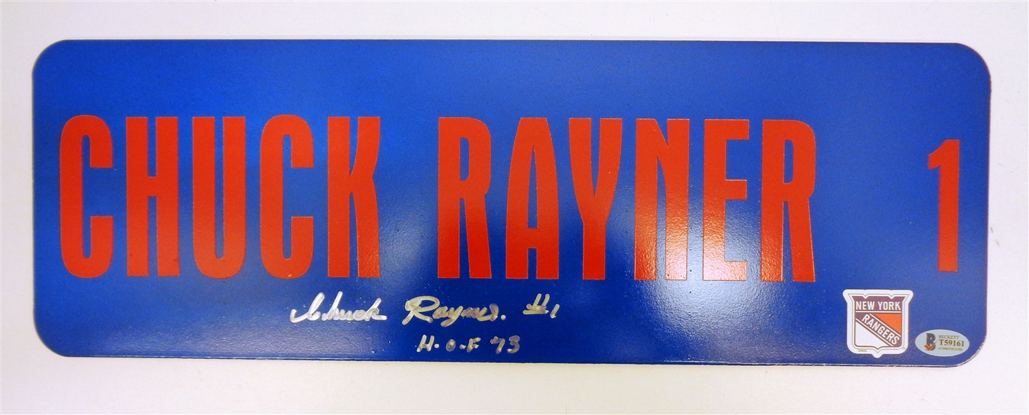 Chuck Rayner Autographed 6x18 Street Sign
