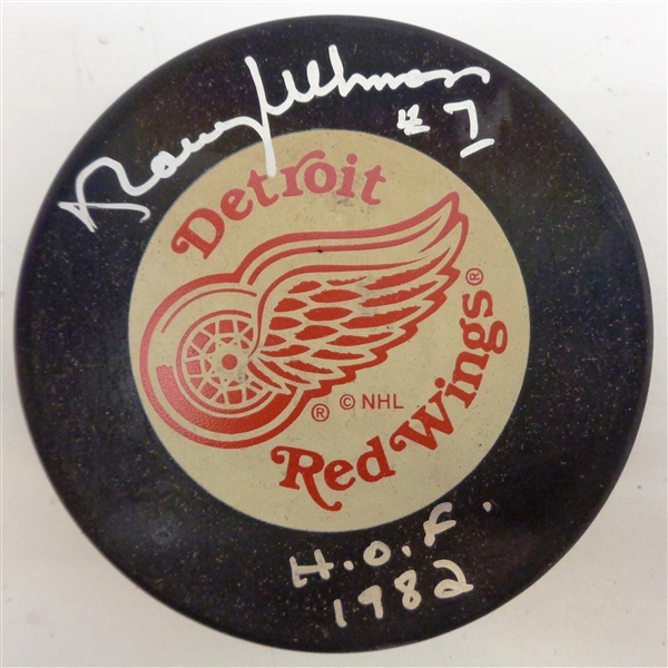 Norm Ullman Autographed Red Wings Puck w/ HOF