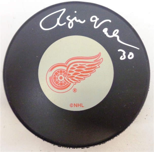 Rogie Vachon Autographed Red Wings Puck