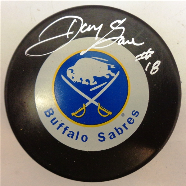 Danny Gare Autographed Sabres Puck