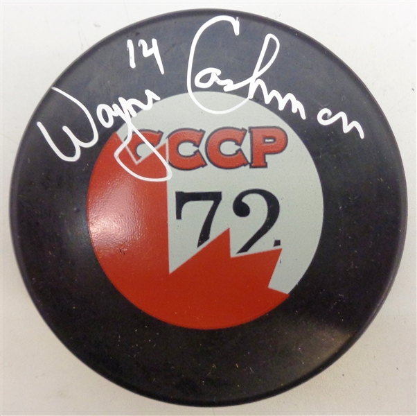 Wayne Cashman Autographed 1972 Summit Series Puck