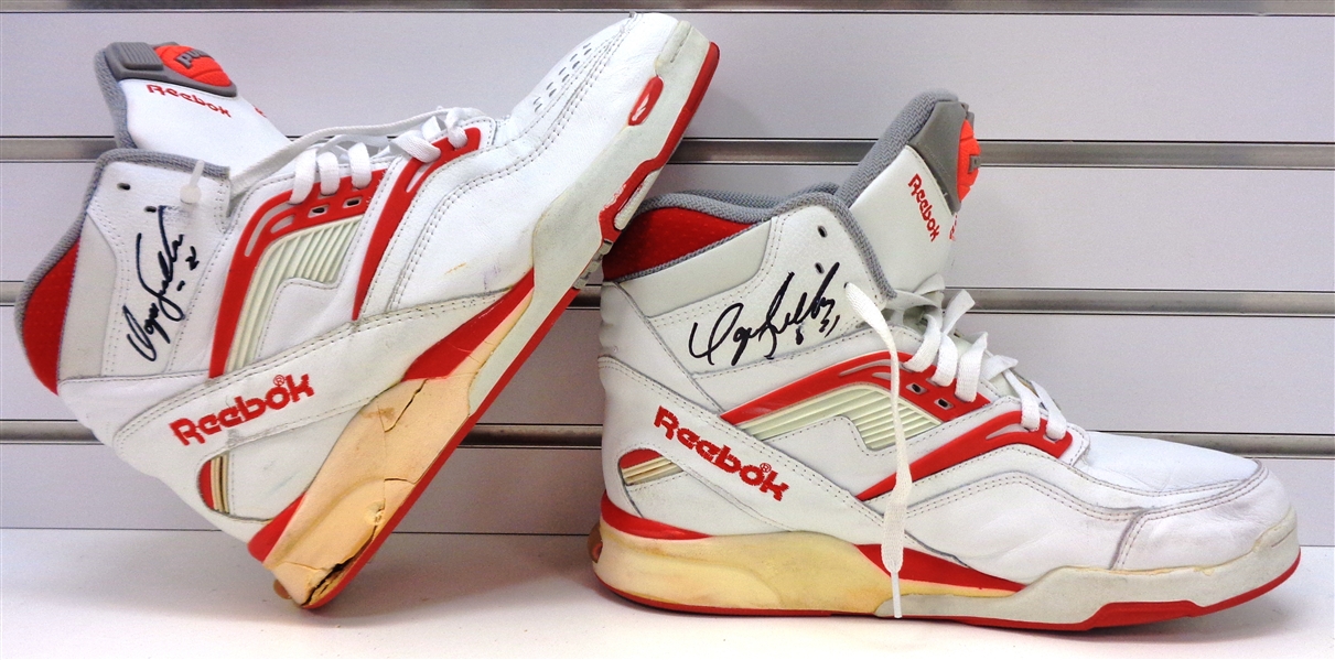 Dominique Wilkins Game Used Autographed Reebok Pump Shoes (2nd Pair)