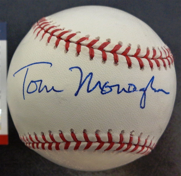 Tom Monaghan Autographed Baseball