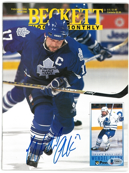 Wendel Clark Autographed Beckett Magazine