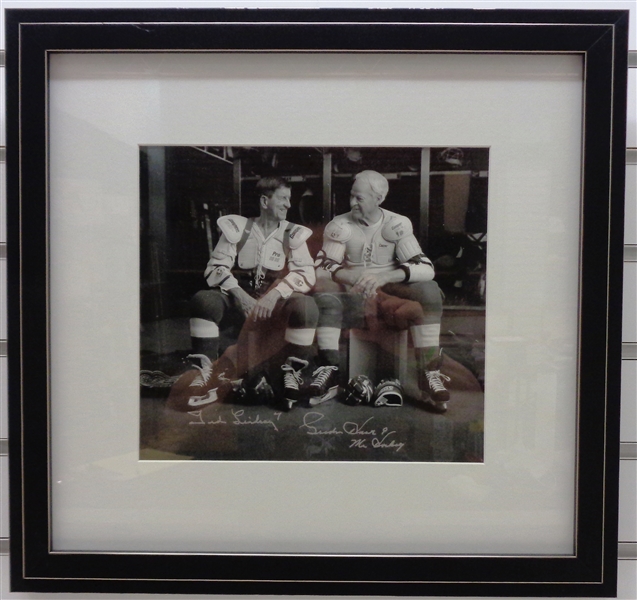 Lot Detail Gordie Howe And Ted Lindsay Autographed Framed Photo