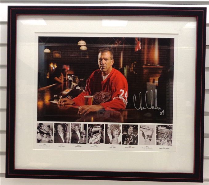 Chris Chelios Autographed Framed Bar Photo