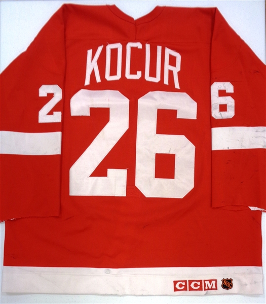 Joe Kocur Game Used Detroit Red Wings Road Jersey (Kocur Collection)