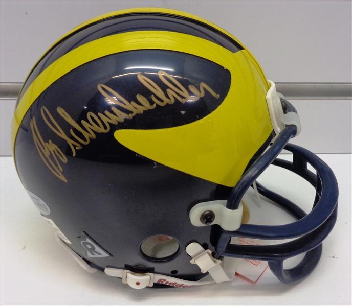 Bo Schembechler Autographed Mini Helmet