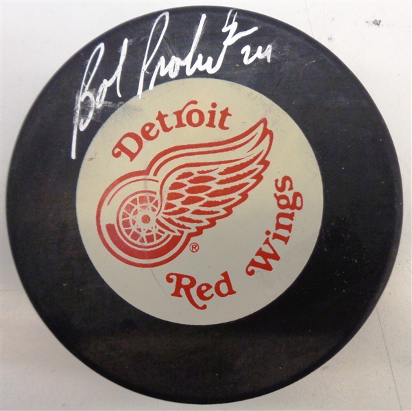 Bob Probert Autographed Red Wings Puck