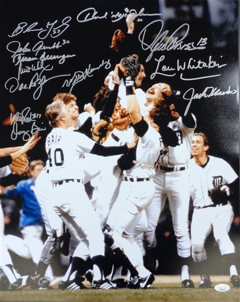 1984 Tigers 16x20 Celebration Signed by 12