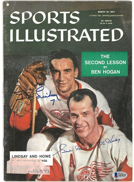 Gordie Howe & Ted Lindsay Autographed Sports Illustrated