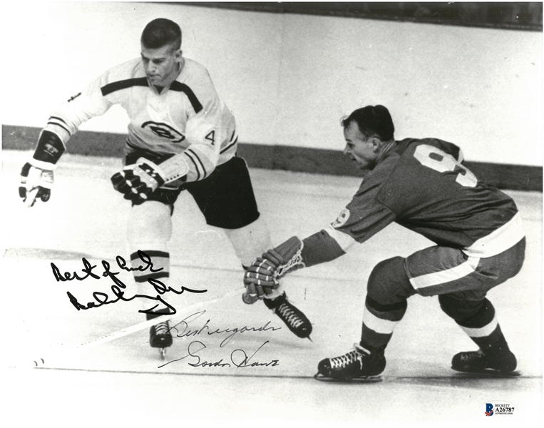Bobby Orr & Gordie Howe Autographed 8x10 Photo