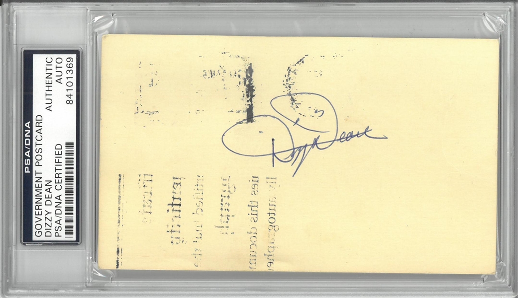 Dizzy Dean Autographed GPC Government Post Card