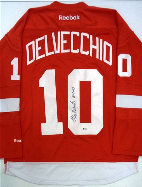 Alex Delvecchio Autographed Reebok Jersey (Kocur Collection)