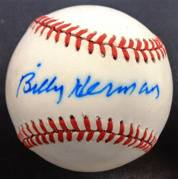 Billy Herman Autographed Baseball