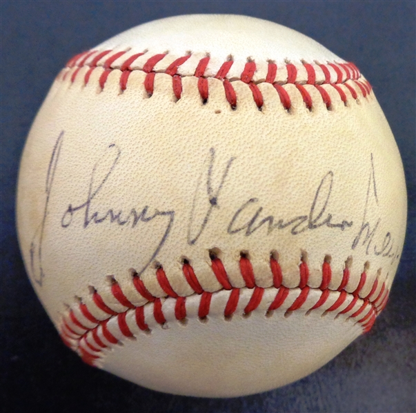 Johnny Vander Meer Autographed Baseball