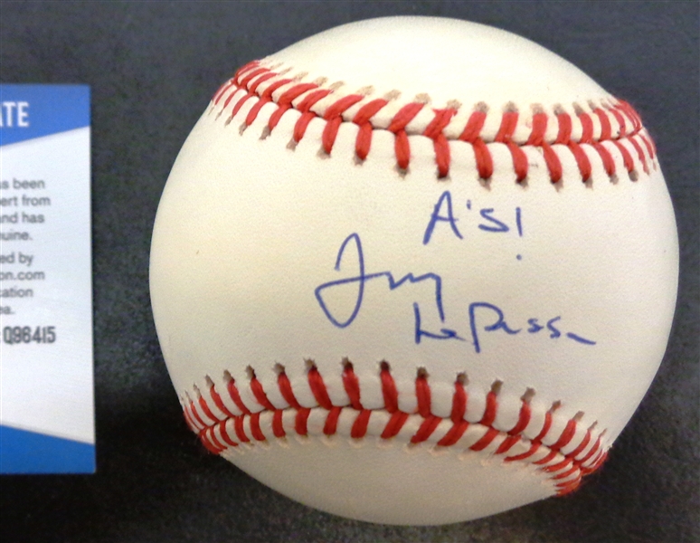 Tony LaRussa Autographed Baseball w/ As