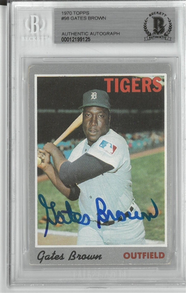 Gates Brown Autographed 1970 Topps