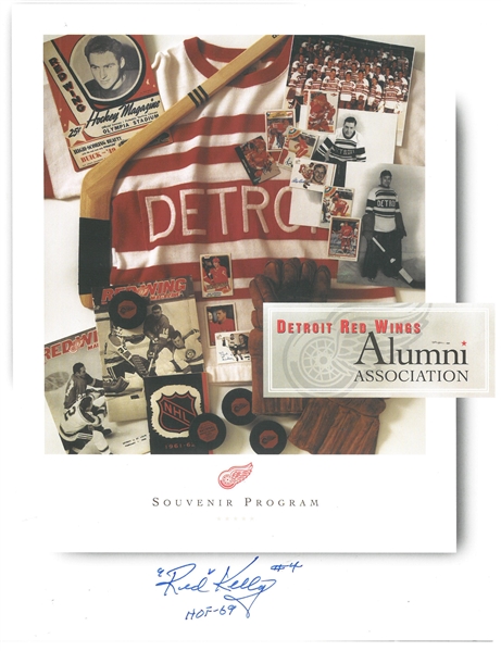 Red Kelly Autographed Program Pamphlet