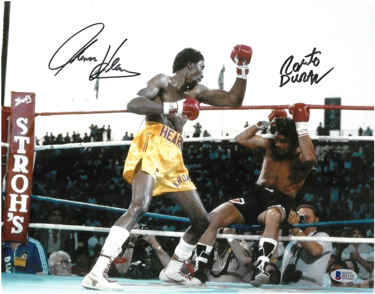 Tommy Hearns & Roberto Duran 11x14 Autographed Photo