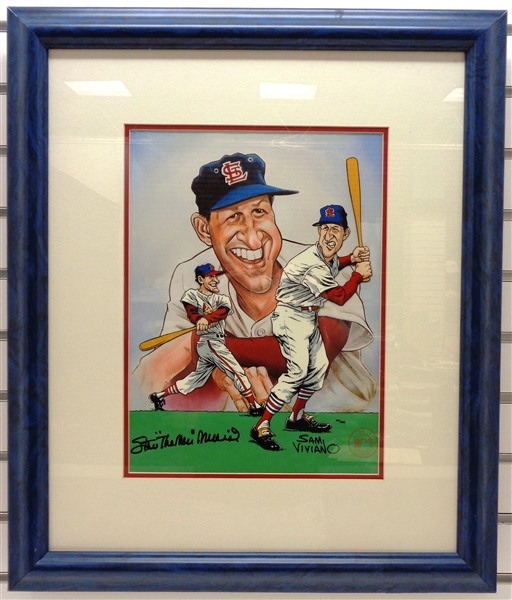 Stan Musial Autographed Framed Lithograph
