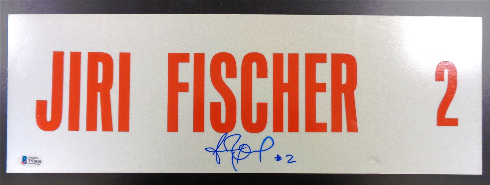 Jiri Fischer Autographed 6x18 Metal Street Sign