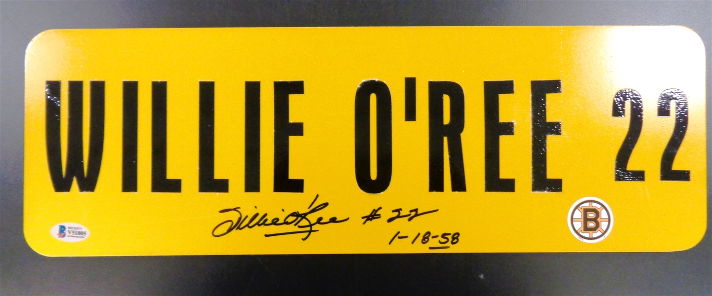 Willie ORee Autographed 6x18 Metal Street Sign