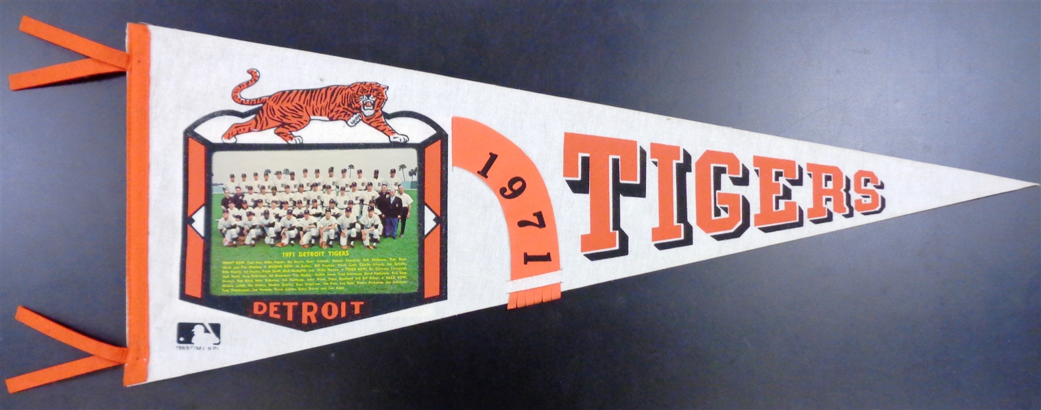 Detroit Tigers 1971 Team Photo Pennant