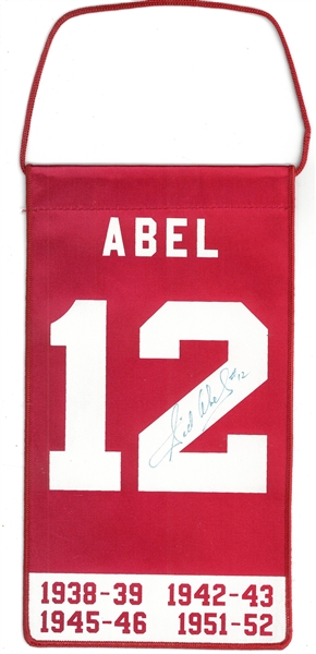 Sid Abel Autographed 5.5x10 Mini Retirement Banner