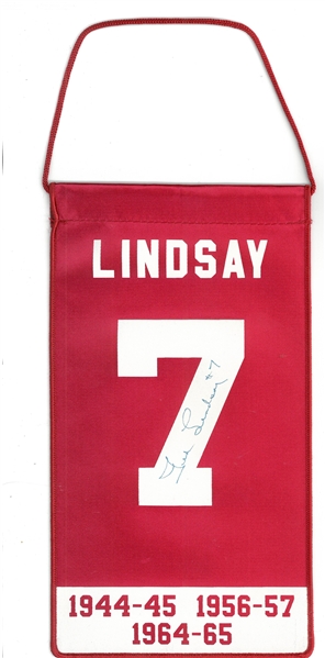 Ted Lindsay Autographed 5.5x10 Mini Retirement Banner