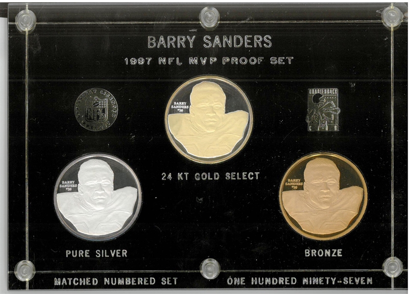 Barry Sanders 1997 MVP L/E Proof Set