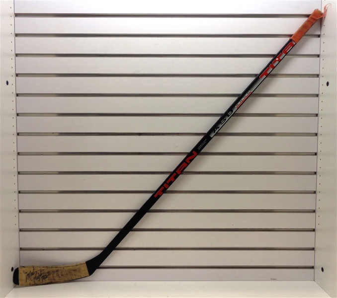Martin Lapointe Game Used Autographed Stick