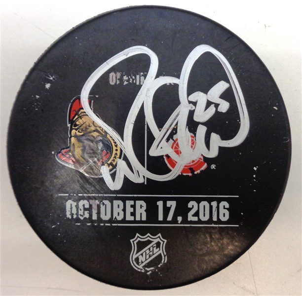 Mike Green Autographed Practice Used Final Opening Night @ JLA Puck #1