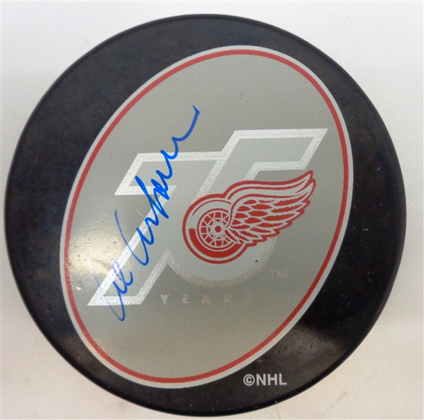 Al Arbour Autographed Red Wings 75 Puck