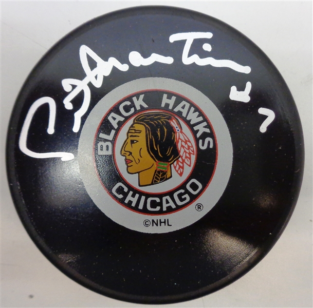 Pit Martin Autographed Blackhawks Puck