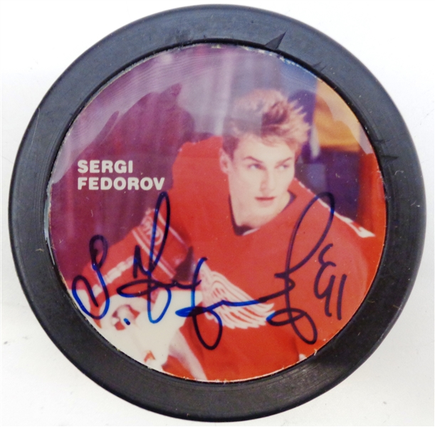 Sergei Fedorov Autographed Photo Puck
