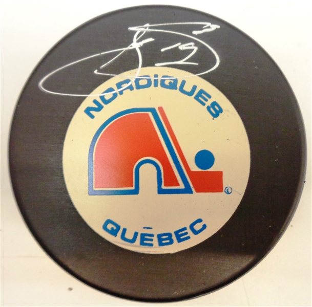 Joe Sakic Autographed Quebec Nordiques Puck