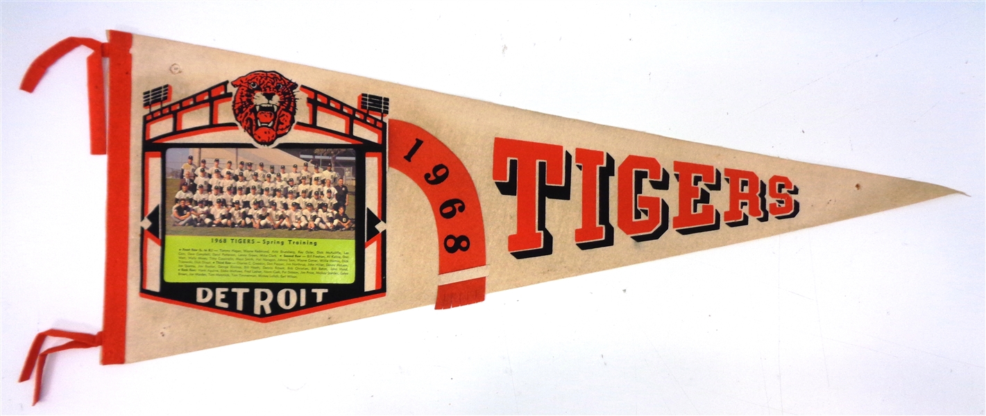 1968 Detroit Tigers Team Photo Spring Training Pennant