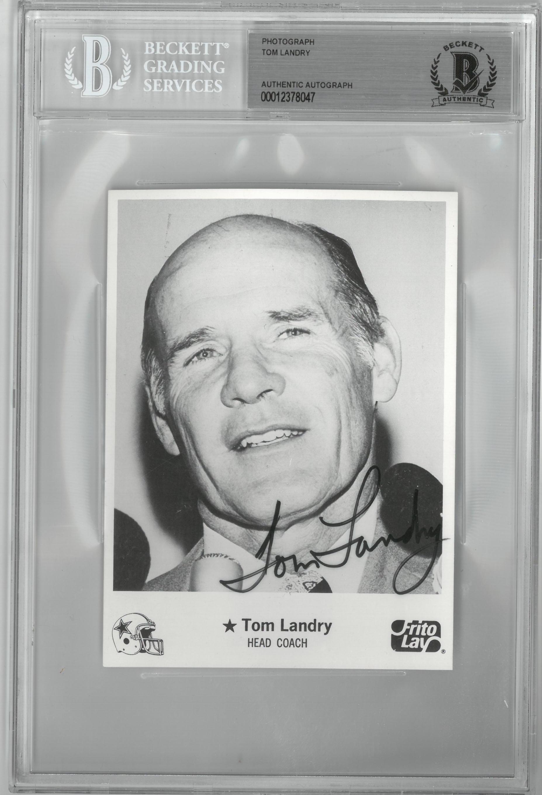 Lot Detail Tom Landry Autographed 4x55 Photo