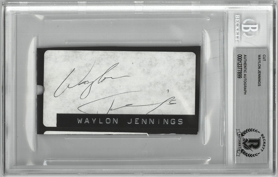 Waylon Jennings Autographed 2x3 Cut Signature