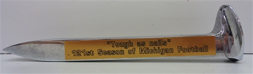 2000 Michigan Wolverines Coach Carrs Motivational Railroad Spike - Chrome (Carr Collection)