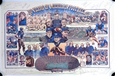 100 Years of Michigan Football 24x36 Multi Signed Lithograph (Carr Collection)