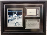 Hank Greenberg BAS "10" Grade Autographed 3x5 Framed Display