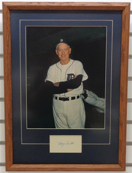 Lot Detail - Mayo Smith Autographed Index Card Framed with 11x14 Photo ...