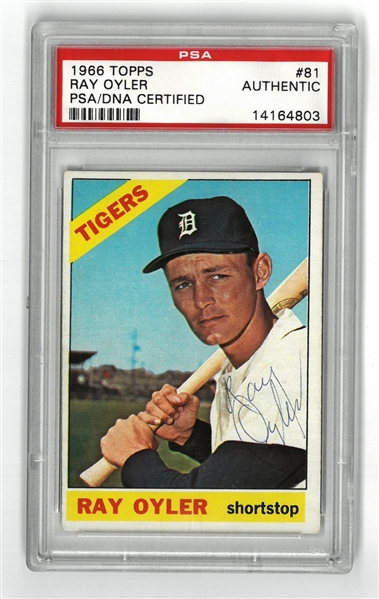 Ray Oyler (68 Tiger - Deceased) Autographed 1966 Topps